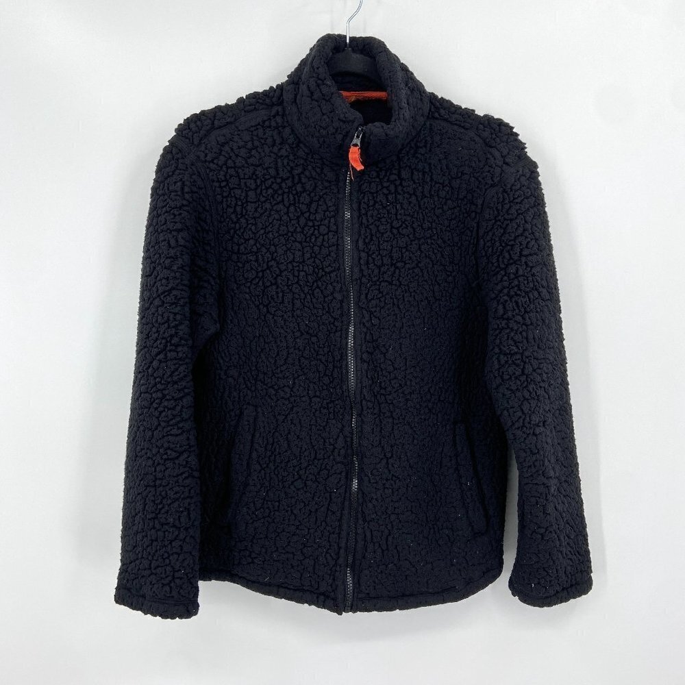 7 FOR ALL MANKIND Black Teddy Sherpa Full Zip Jacket Size Youth Large (14/16)